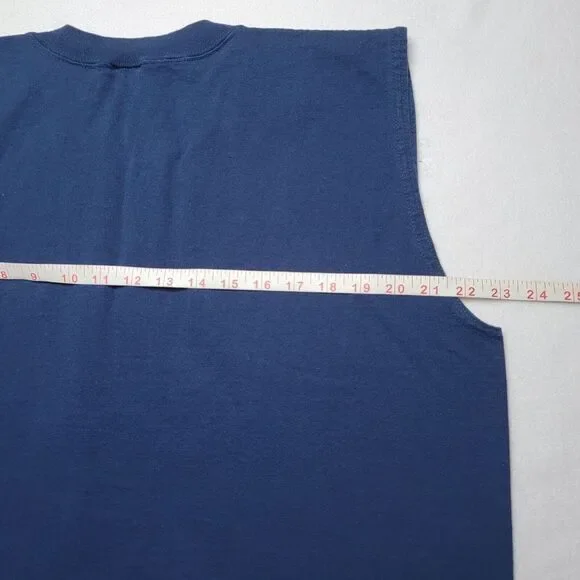 adidas MLB Atlanta Braves Y2K T-Shirt Men's Size XL Blue Sleeveless 2004 - Picture 6 of 7